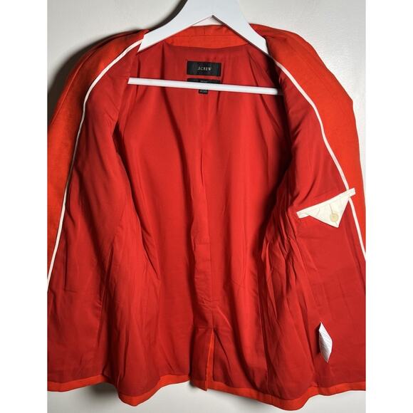 J.CREW Parke Blazer in Linen Blend Brilliant Sunset Orange Red Womens Size 0 - Picture 11 of 14